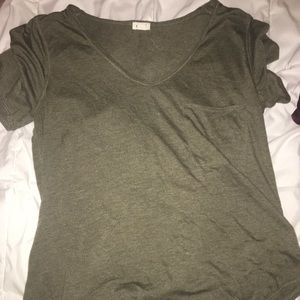 Olive V-neck Top